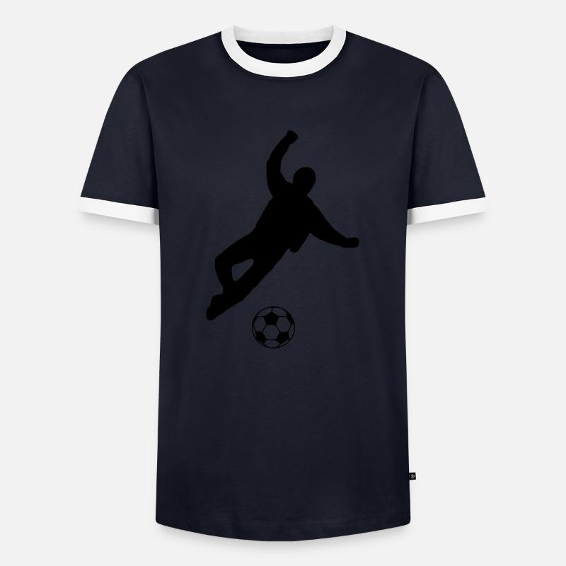 kicker - Männer Kontrast-T-Shirt - Navy/Weiß 