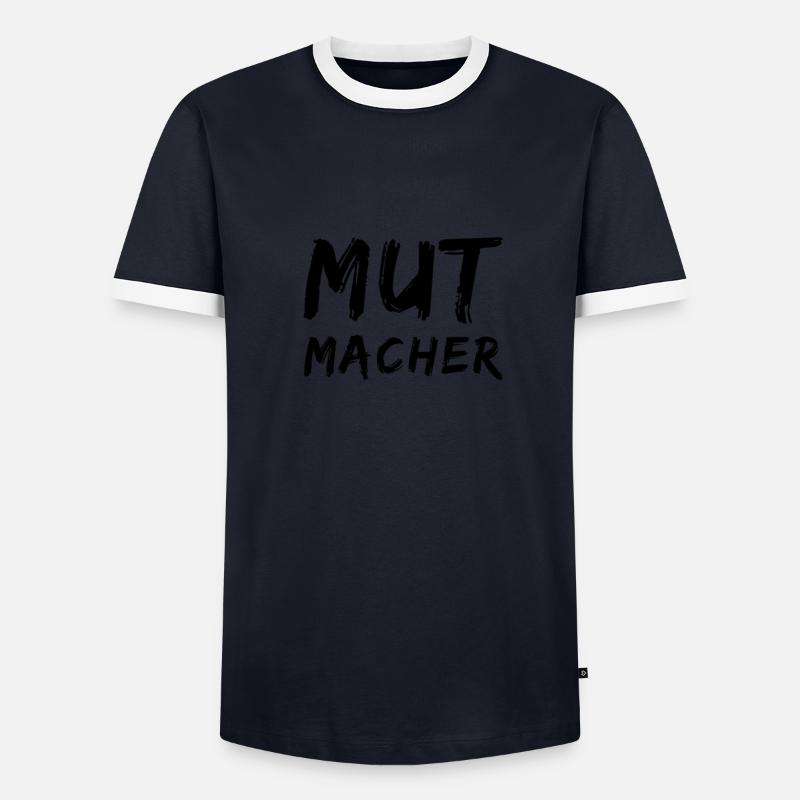 der Mutmacher - Männer Kontrast-T-Shirt - Navy/Weiß 