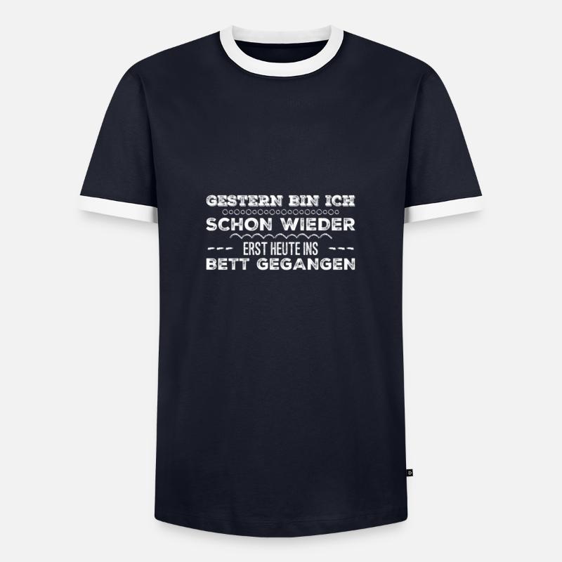 Nachteule - Männer Kontrast-T-Shirt - Navy/Weiß