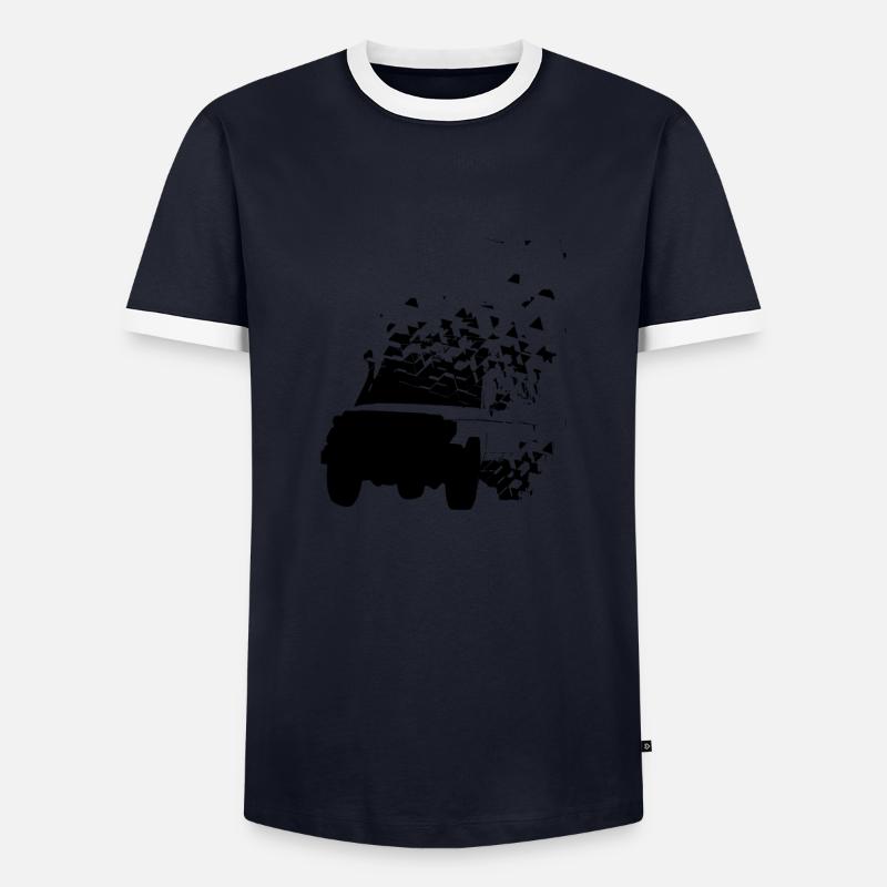 Zerfallend - Männer Kontrast-T-Shirt - Navy/Weiß 