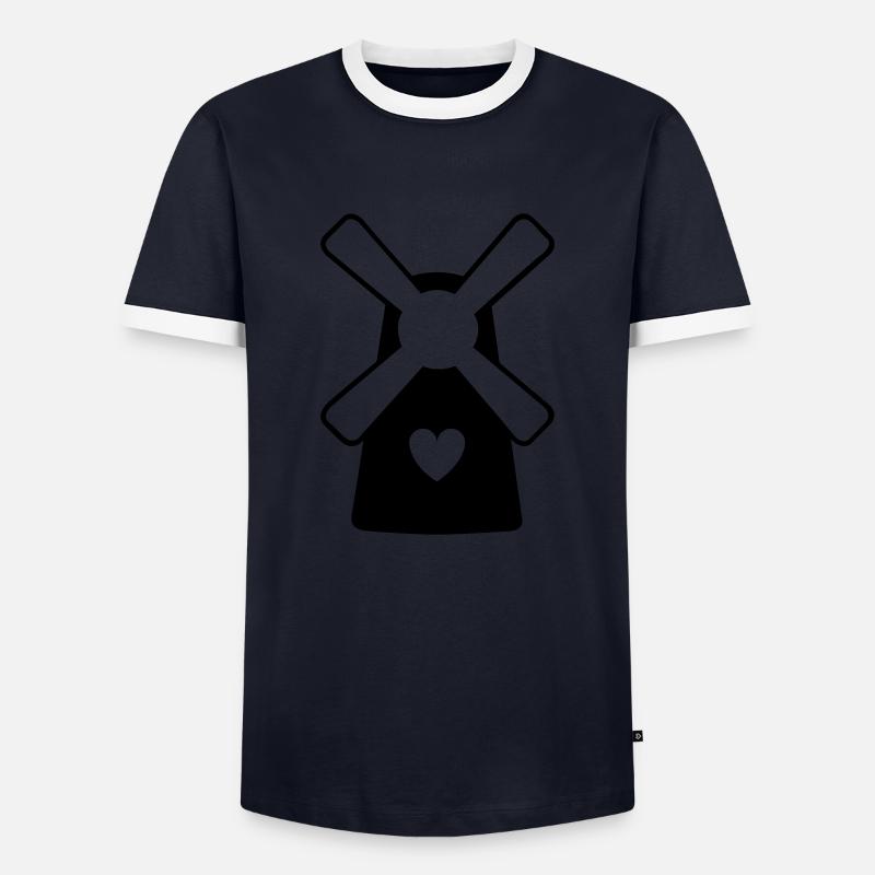 Windmill - Männer Kontrast-T-Shirt - Navy/Weiß