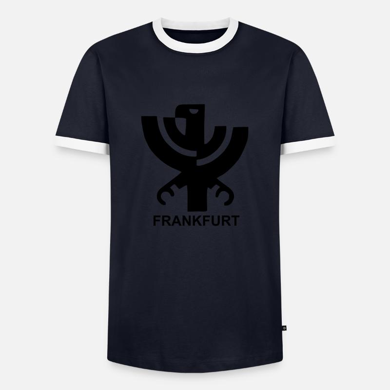 ffm crest - Men's Ringer Shirt - navy/white
