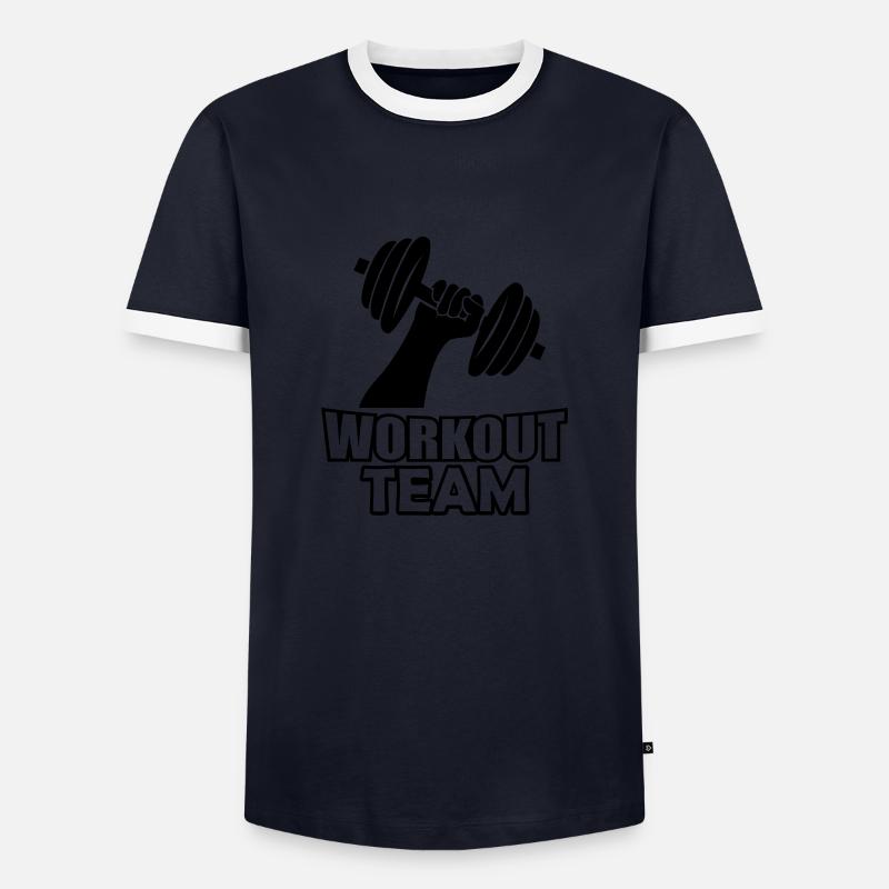 Workout Team - Men's Ringer Shirt - navy/white 