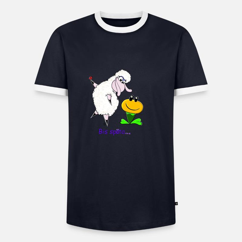 Bis Späta......Wolly Sheepling Gaming - Männer Kontrast-T-Shirt - Navy/Weiß