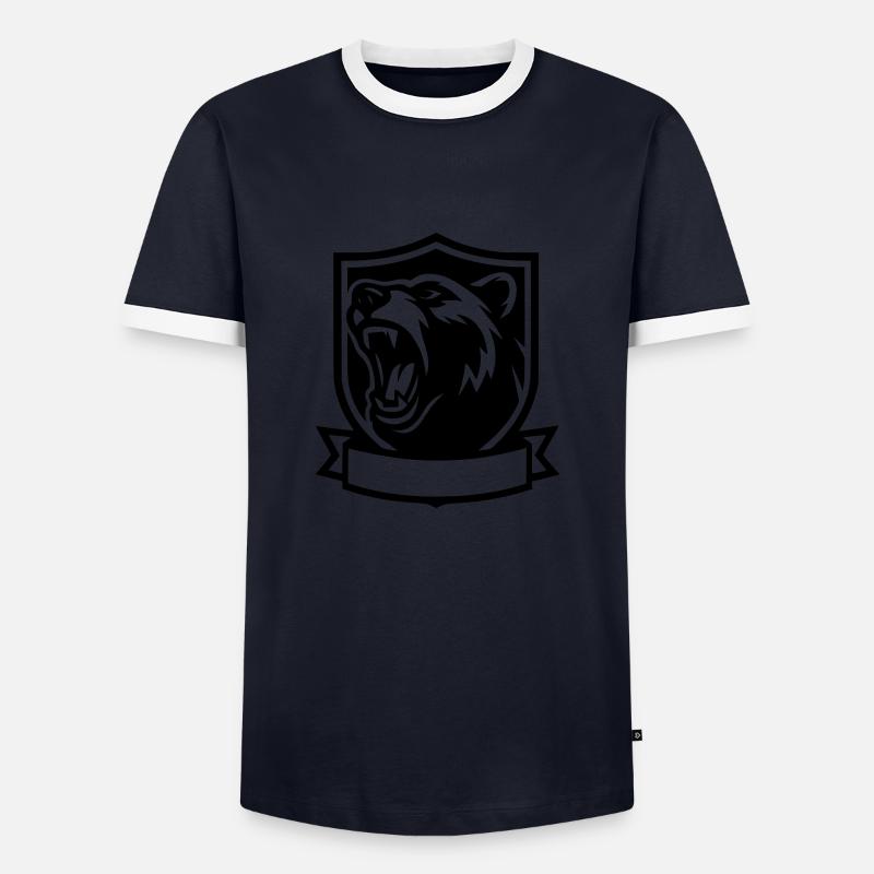 Ours Bear - Men's Ringer Shirt - navy/white 