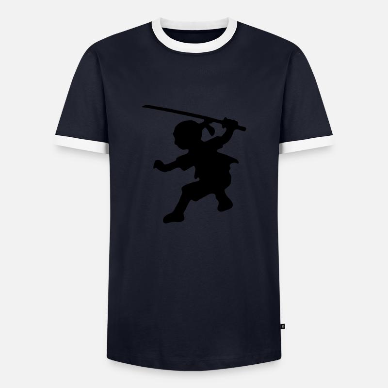 ninja - Männer Kontrast-T-Shirt - Navy/Weiß 