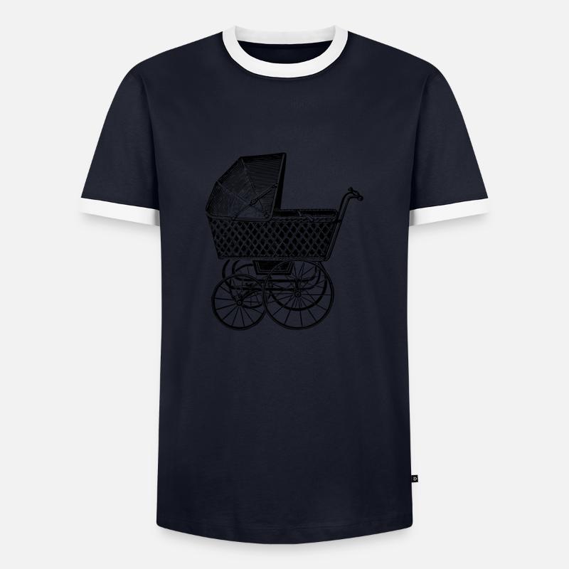 stroller - Men's Ringer Shirt - navy/white