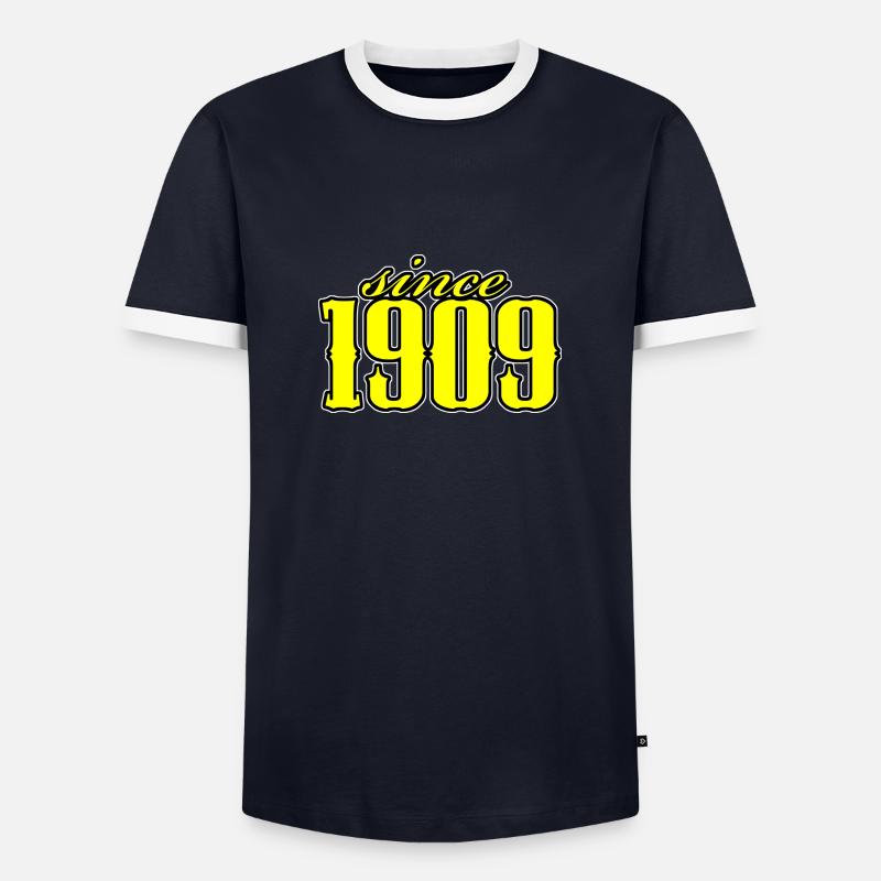 since 1909 (yellow) - Männer Kontrast-T-Shirt - Navy/Weiß 