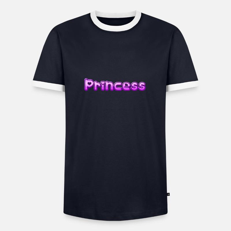 Text Princess - Männer Kontrast-T-Shirt - Navy/Weiß