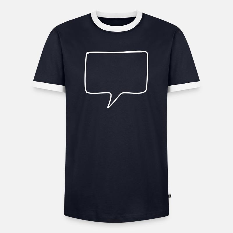 Sprechblase runde Ecken - Männer Kontrast-T-Shirt - Navy/Weiß