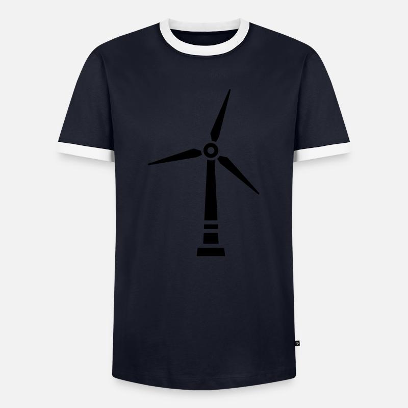 windmill - Men's Ringer Shirt - navy/white 