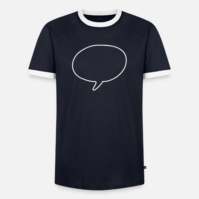 Round speech bubble - Men's Ringer Shirt - navy/white