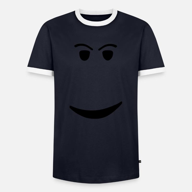 ROBLOX CHILL FACE - Männer Kontrast-T-Shirt - Navy/Weiß 