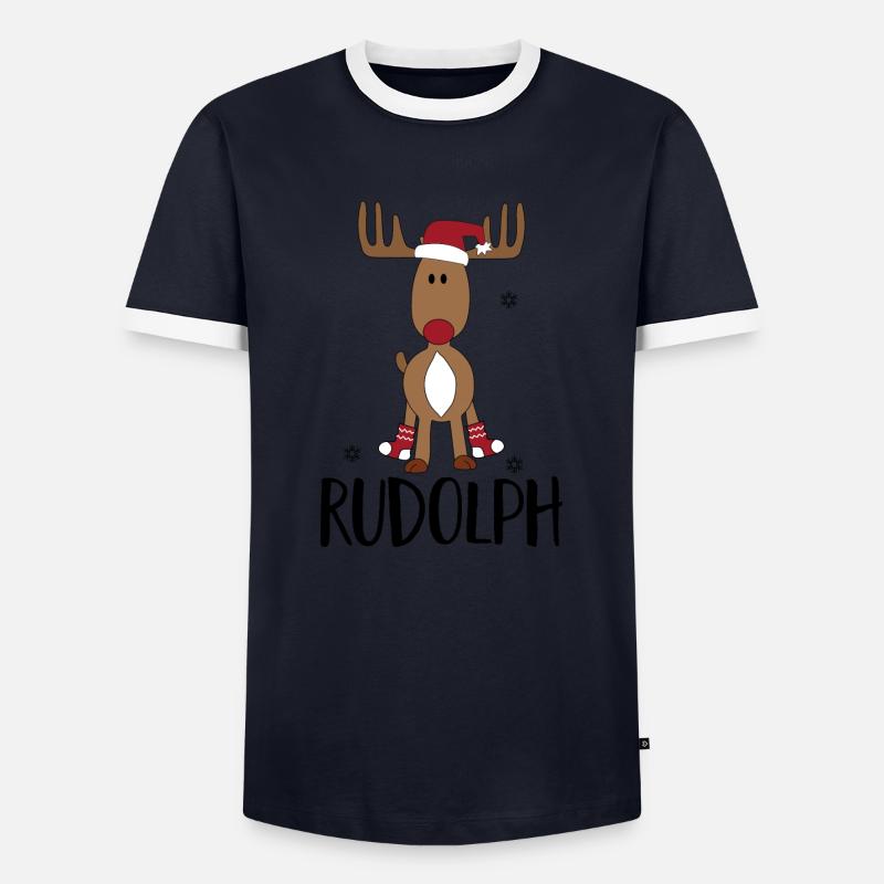 Christmas - Men's Ringer Shirt - navy/white 