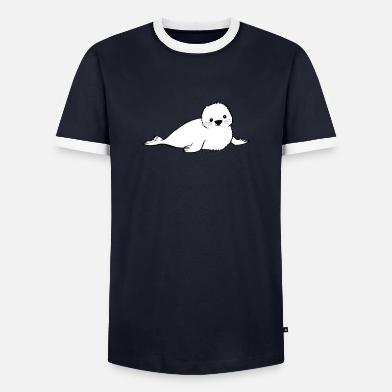 Robbe is dancing - Men's Ringer Shirt - navy/white