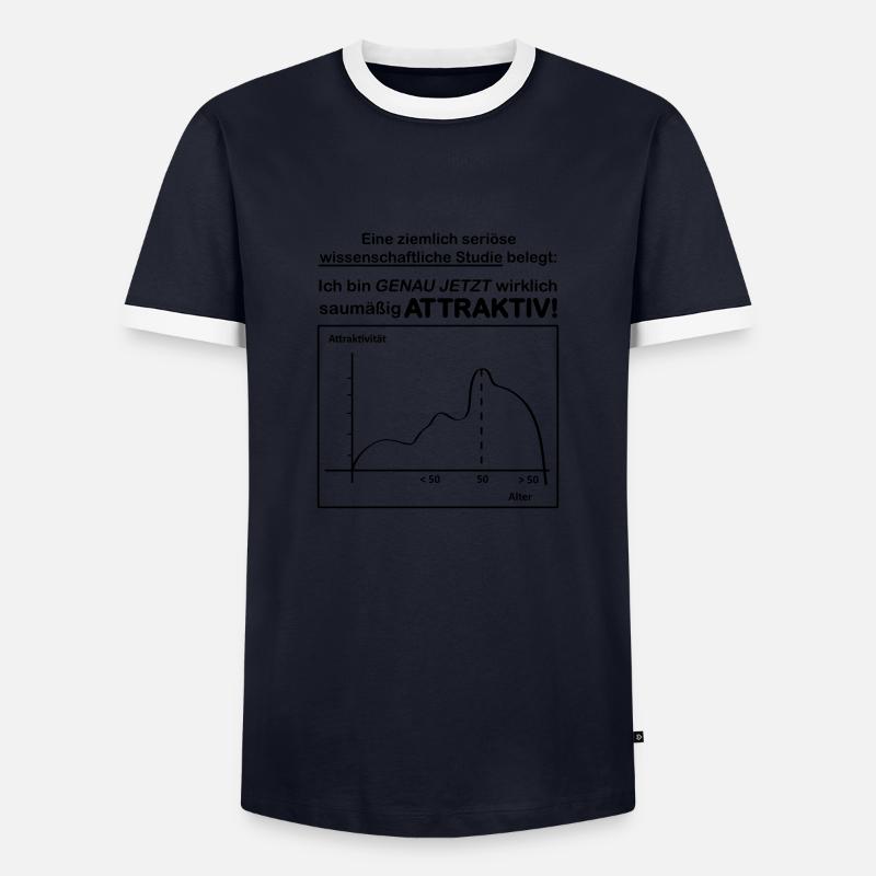 Stastik Studie 50 - Männer Kontrast-T-Shirt - Navy/Weiß 
