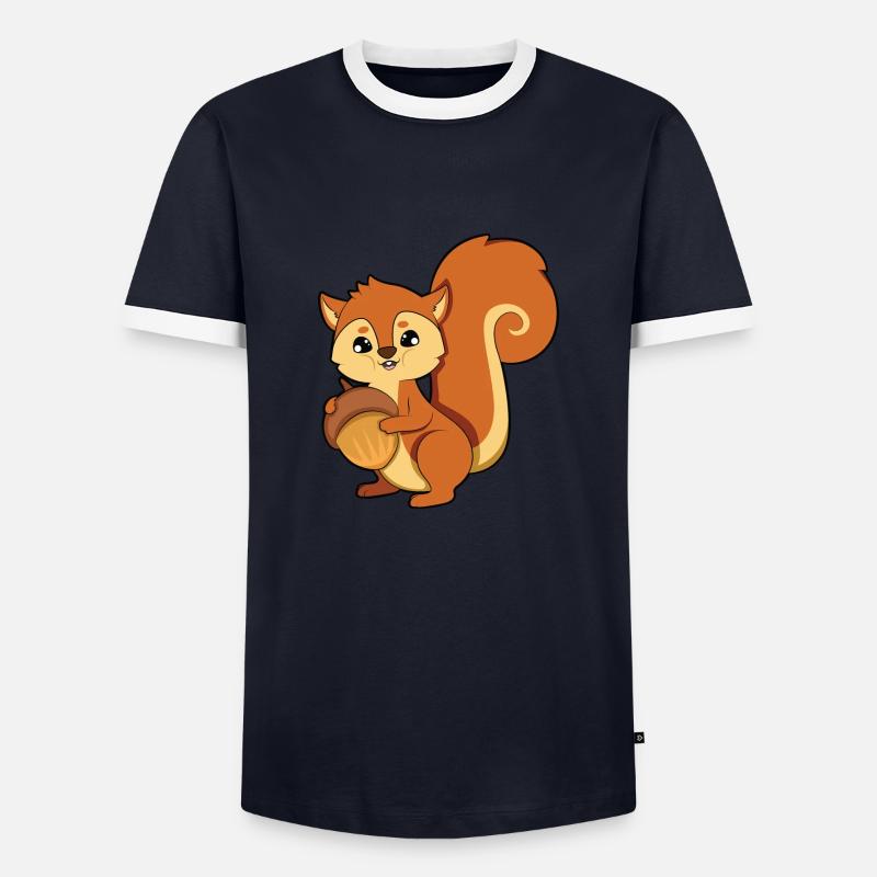 squirrel - Men's Ringer Shirt - navy/white