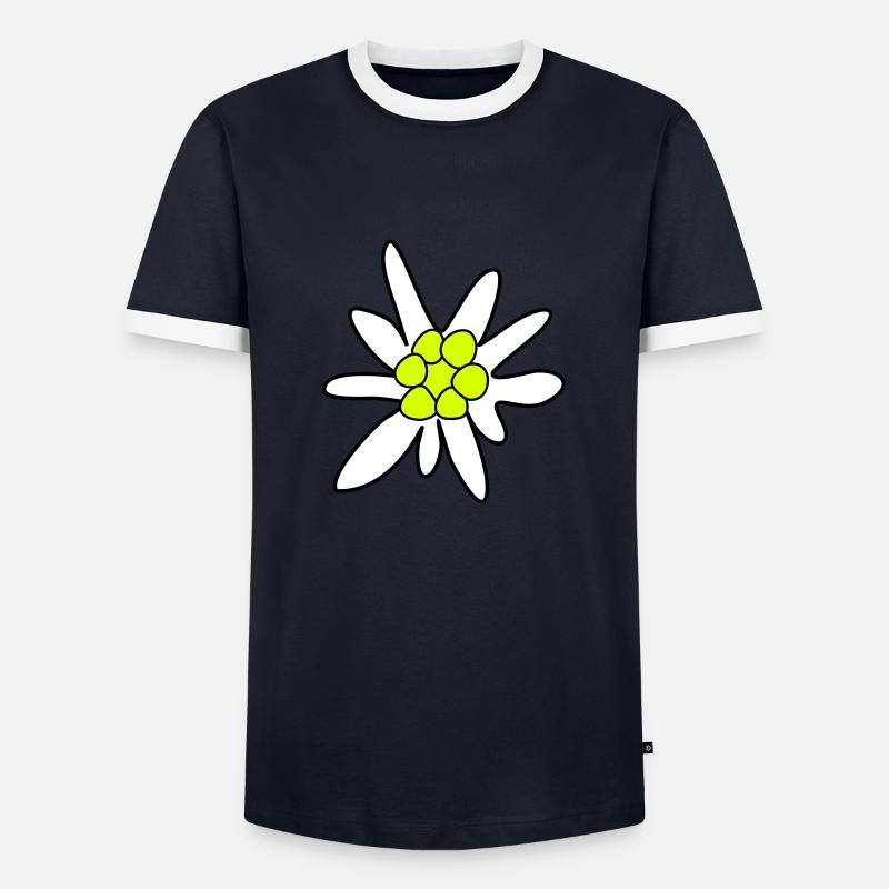 Edelweiss, ghosteweed - Men's Ringer Shirt - navy/white 