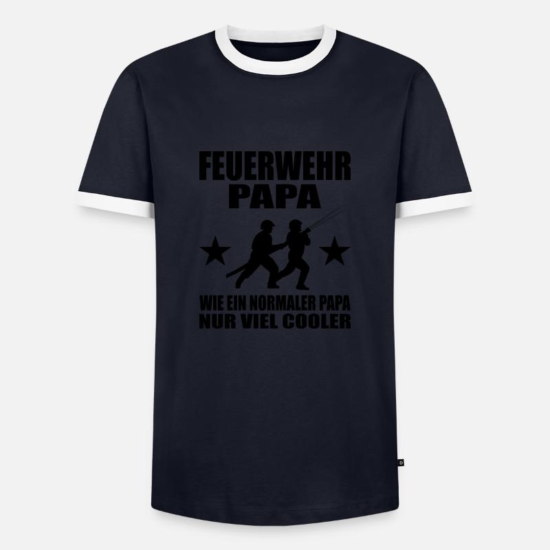 Feuerwehr - Männer Kontrast-T-Shirt - Navy/Weiß 
