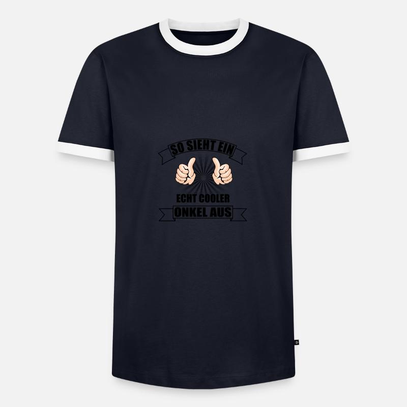 Onkel - Männer Kontrast-T-Shirt - Navy/Weiß 