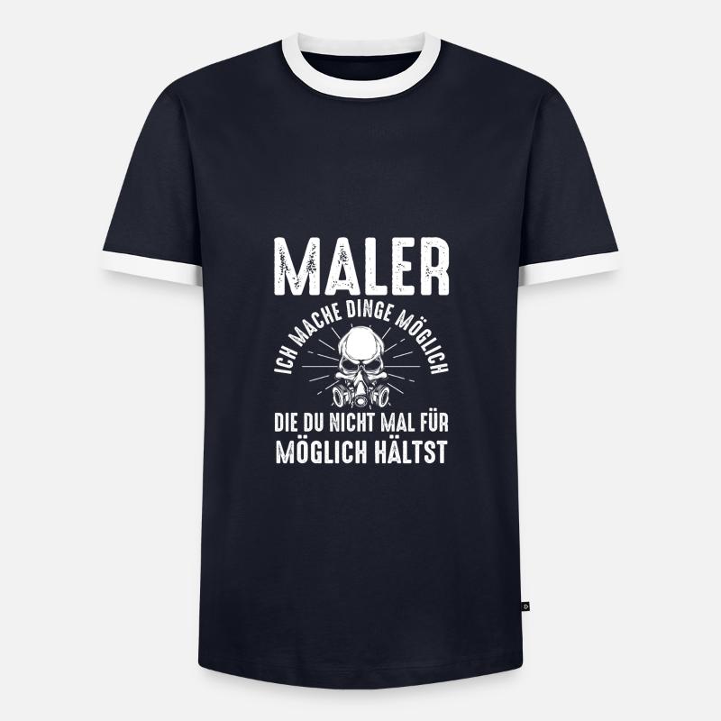 Master Painter Journeyman Painter - Men's Ringer Shirt - navy/white 