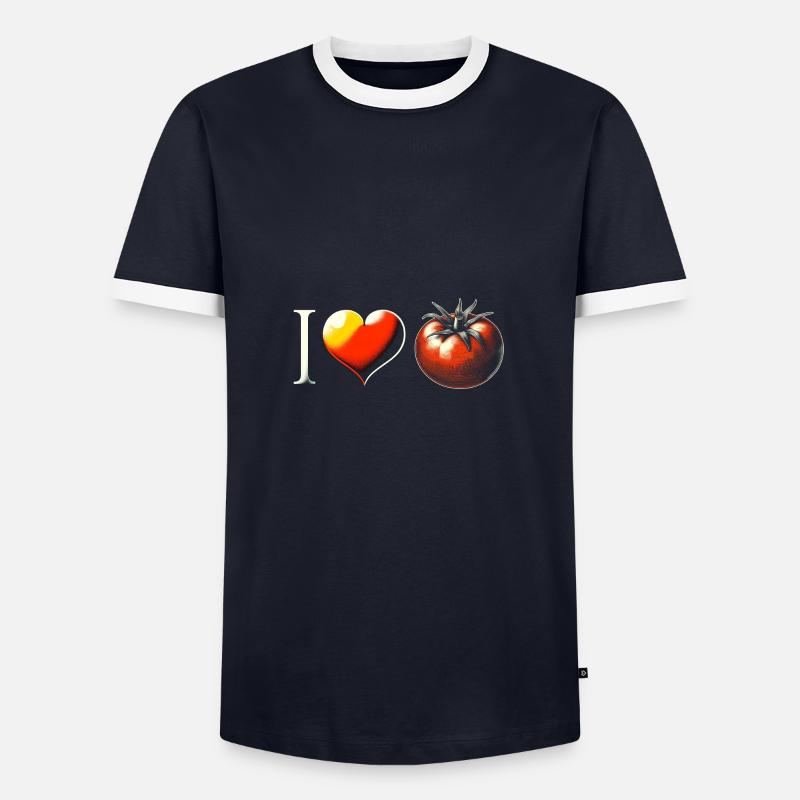 Tomate - Männer Kontrast-T-Shirt - Navy/Weiß 