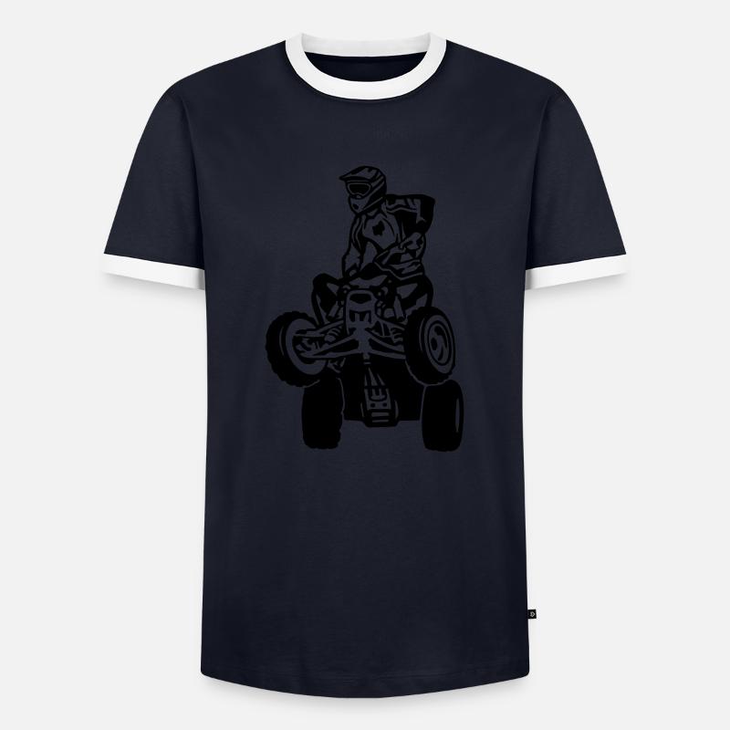 quad - Männer Kontrast-T-Shirt - Navy/Weiß 