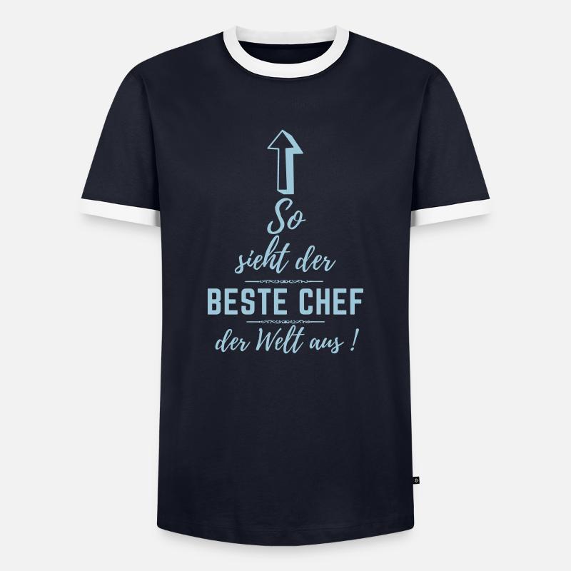 bester chef der welt - Männer Kontrast-T-Shirt - Navy/Weiß 