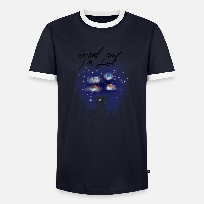 Perdu dans ses pensées - T-shirt contrasté Homme - marine/blanc