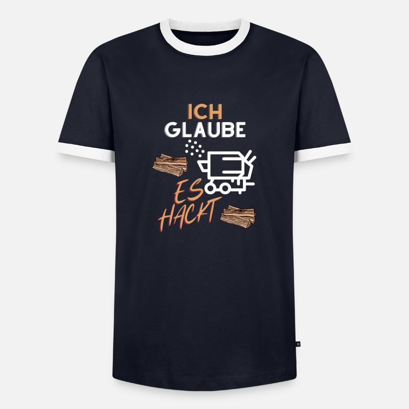 Ich glaube es hackt - Männer Kontrast-T-Shirt - Navy/Weiß