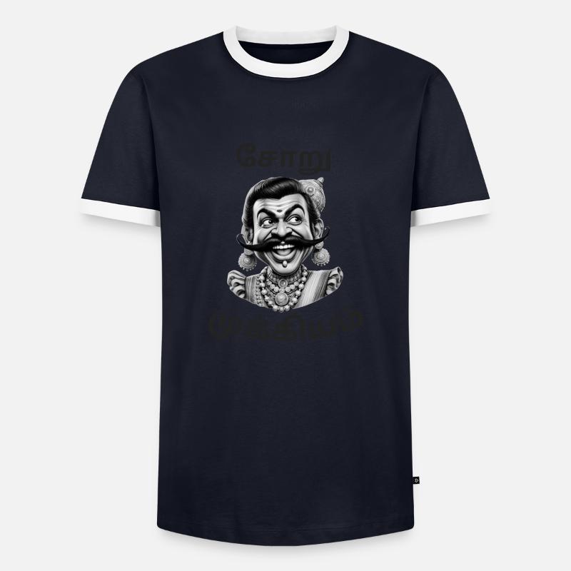 Sooru First - Männer Kontrast-T-Shirt - Navy/Weiß 
