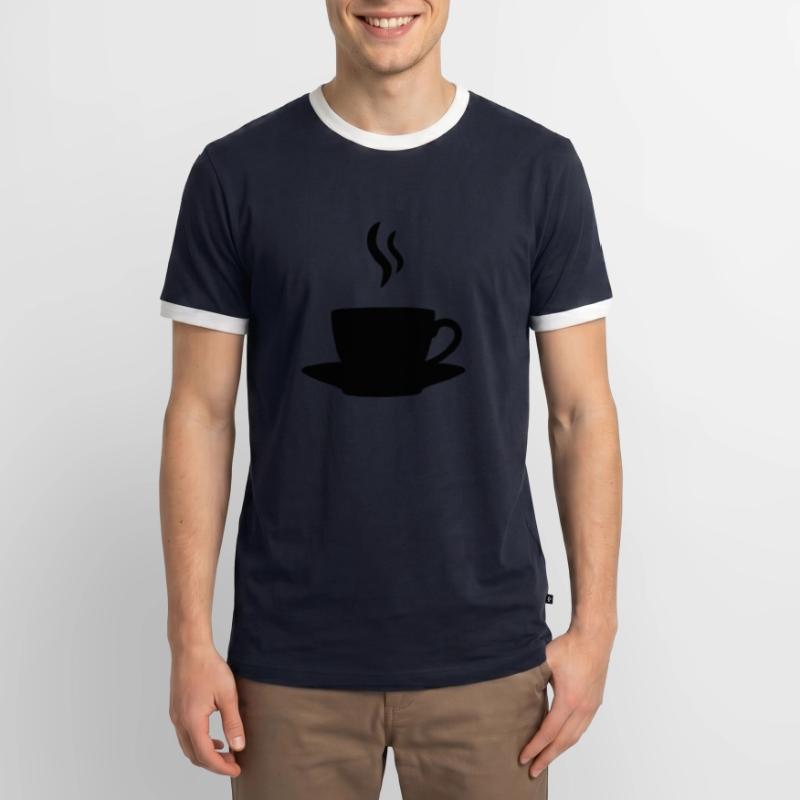 Kaffee oder Tee Männer Kontrast-T-Shirt
