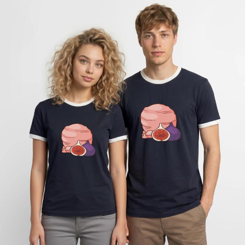 Feigenfrucht Eis Speiseeis Eiskrem Eiscreme Männer Kontrast-T-Shirt
