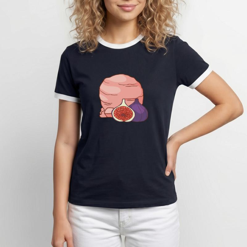 Feigenfrucht Eis Speiseeis Eiskrem Eiscreme Männer Kontrast-T-Shirt