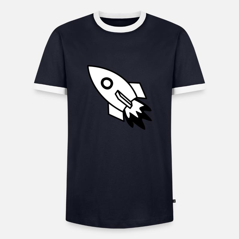 rocket - Men's Ringer Shirt - navy/white
