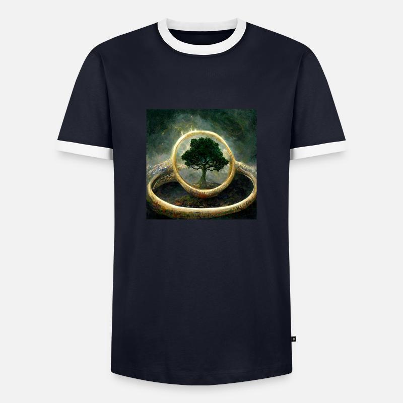 World Tree - Men's Ringer Shirt - navy/white