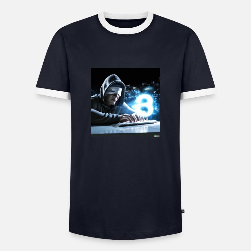 Cyber Attack - Men's Ringer Shirt - navy/white 