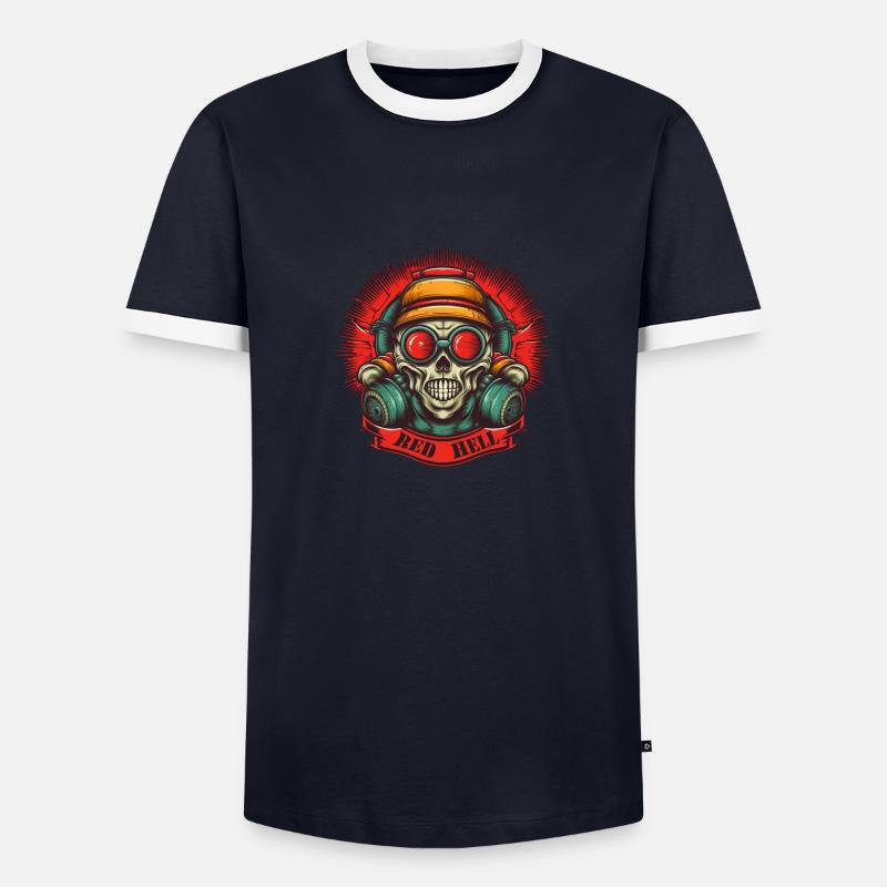 Atomar - Männer Kontrast-T-Shirt - Navy/Weiß 