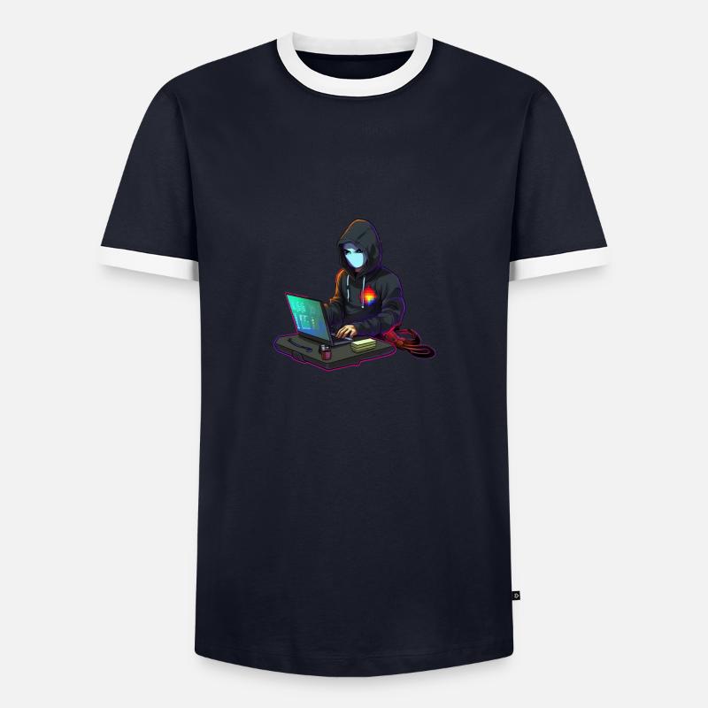 Concentrated Coder - Men's Ringer Shirt - navy/white