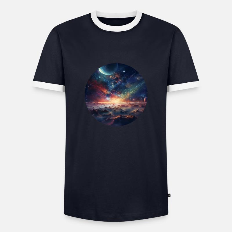 Galaxy Magic - Infinite Distance - Men's Ringer Shirt - navy/white