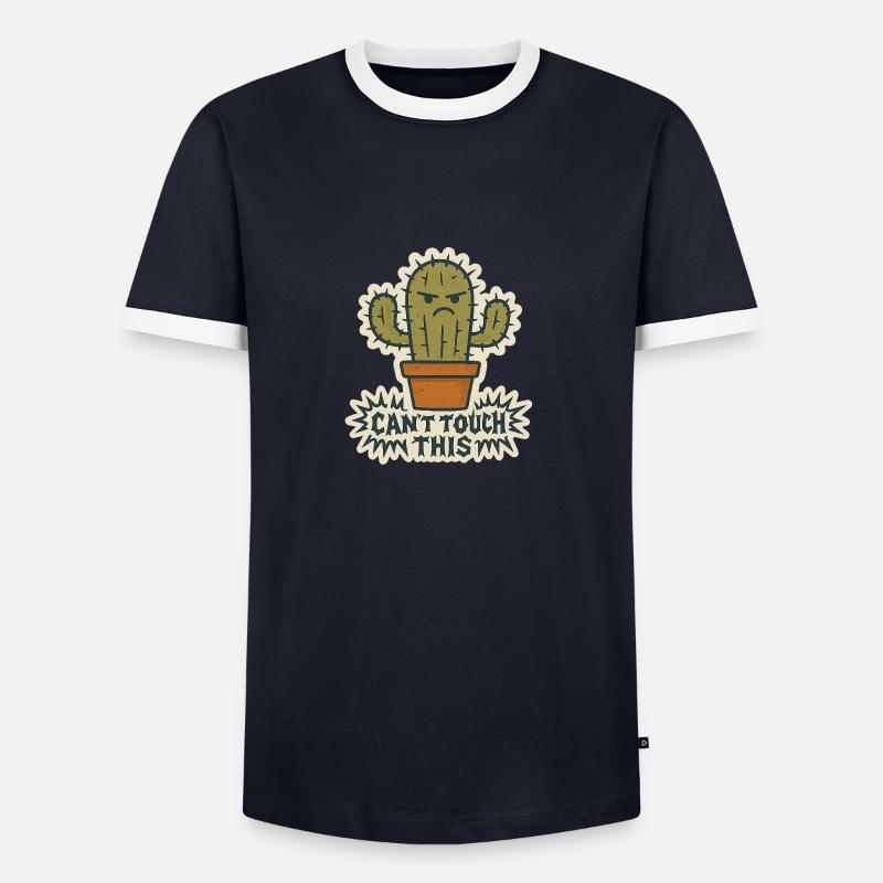 Cannot touch this - Kaktus - Männer Kontrast-T-Shirt - Navy/Weiß