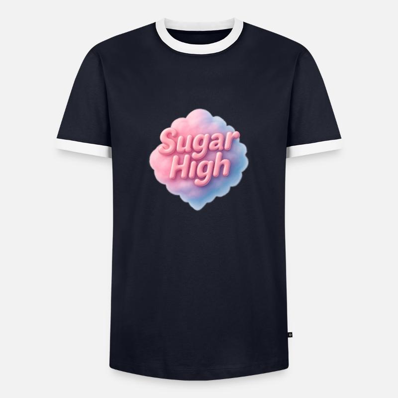 Sugar High - Men's Ringer Shirt - navy/white 
