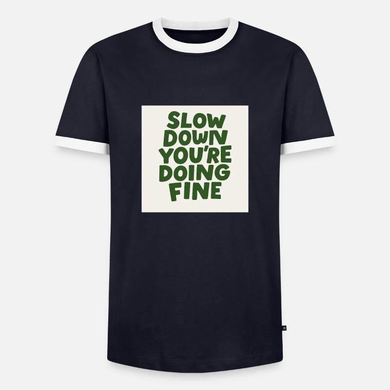 Slow Down Vibes - Men's Ringer Shirt - navy/white