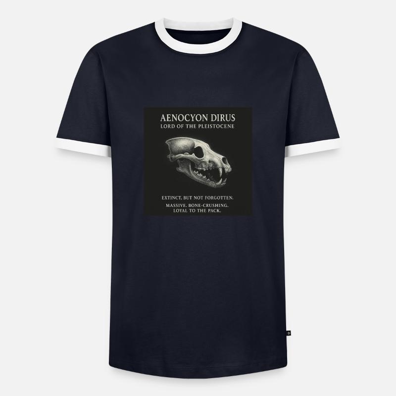 Direwolf - Aenocyon Dirus - Men's Ringer Shirt - navy/white