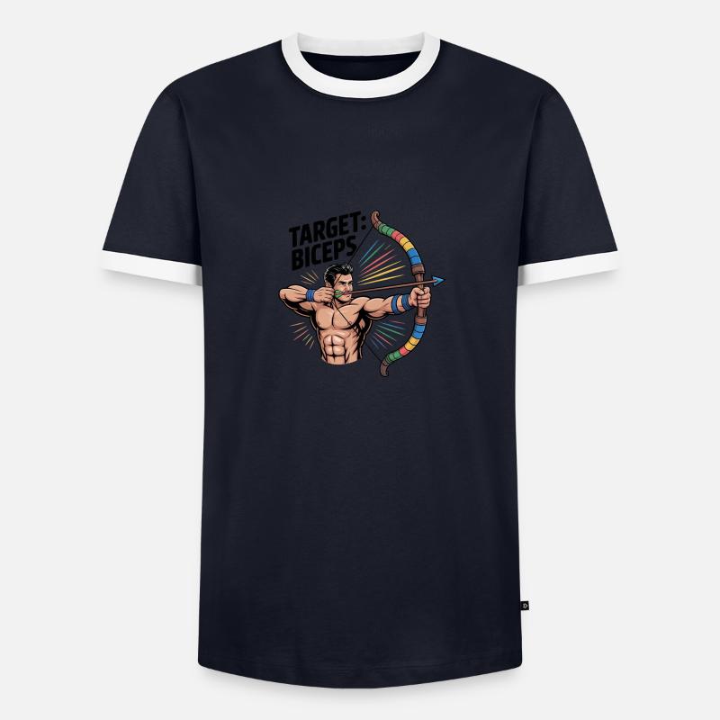 Target Biceps Training - Men's Ringer Shirt - navy/white 