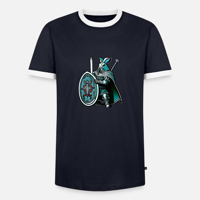 Easter Crusader - Männer Kontrast-T-Shirt - Navy/Weiß 