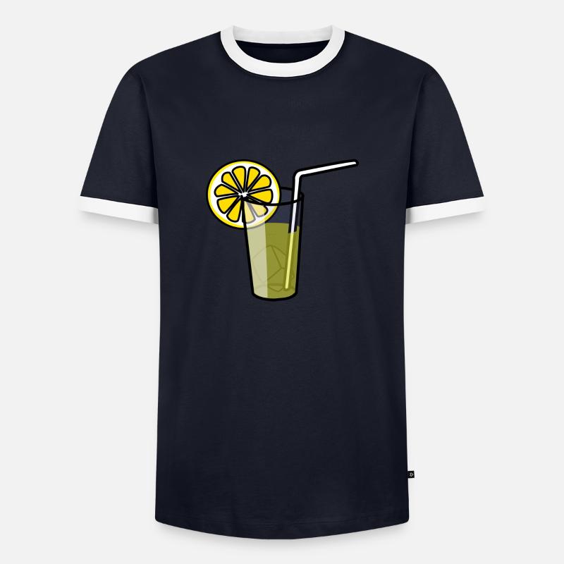 Lemonade - Männer Kontrast-T-Shirt - Navy/Weiß 