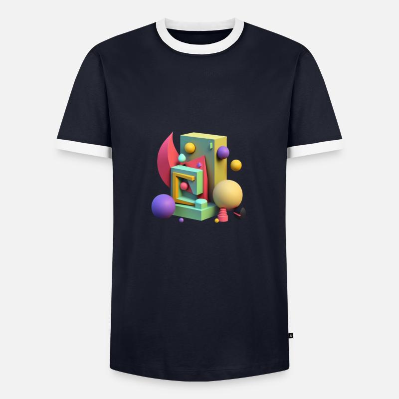 .3D - Men's Ringer Shirt - navy/white 