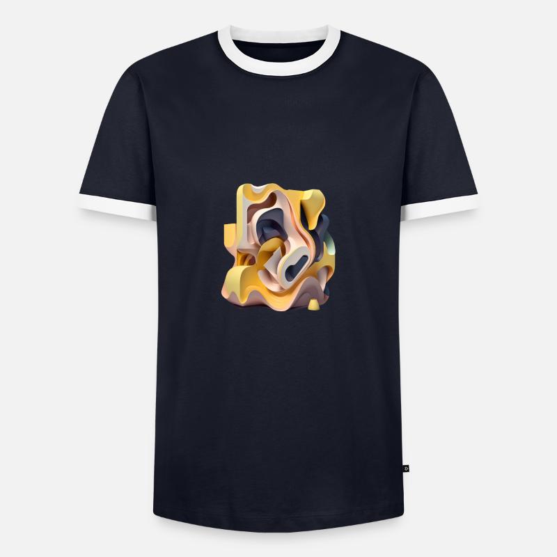 .3D - Men's Ringer Shirt - navy/white 