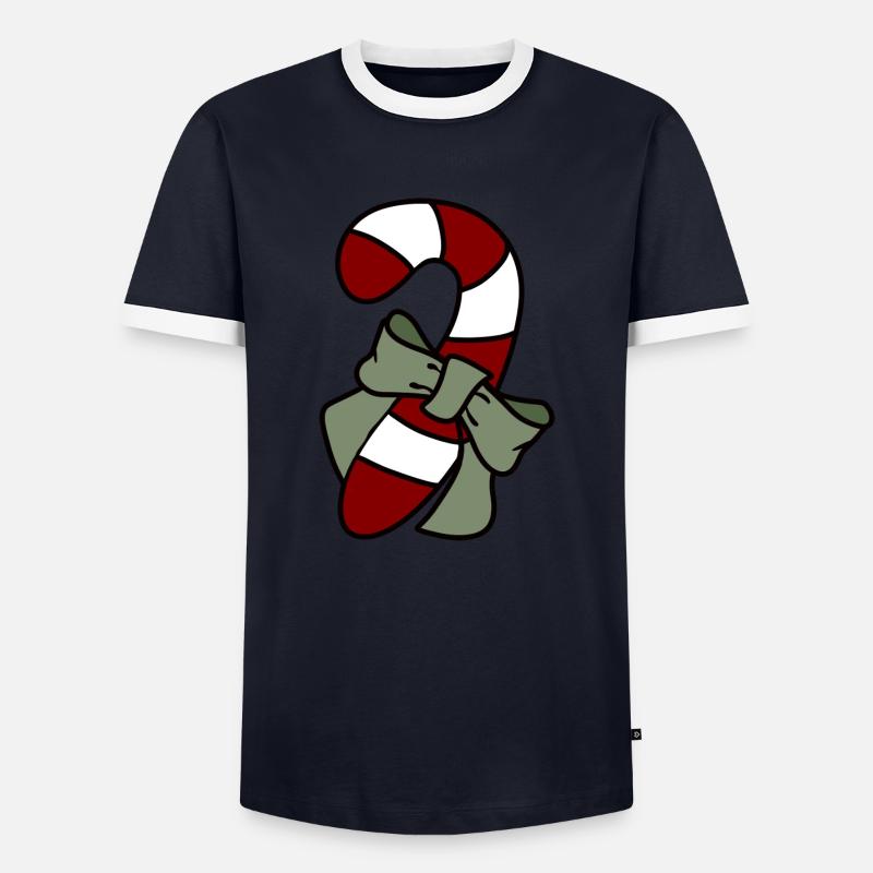 Candy cane - Men's Ringer Shirt - navy/white 
